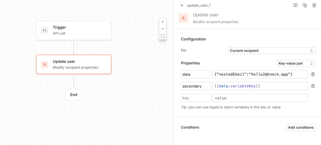 Update user function | Knock Docs