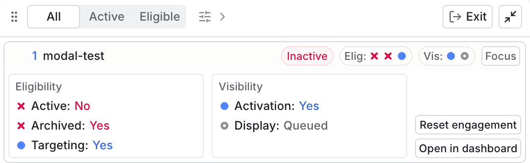 Example of the guides toolbar