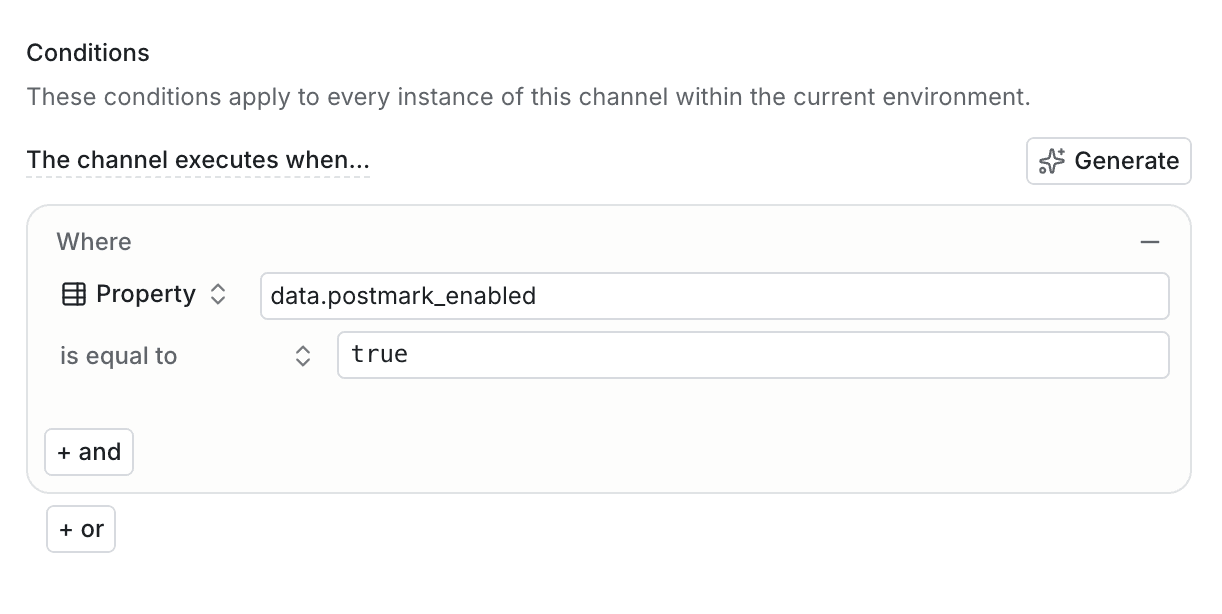 Managing channel conditions in Knock.