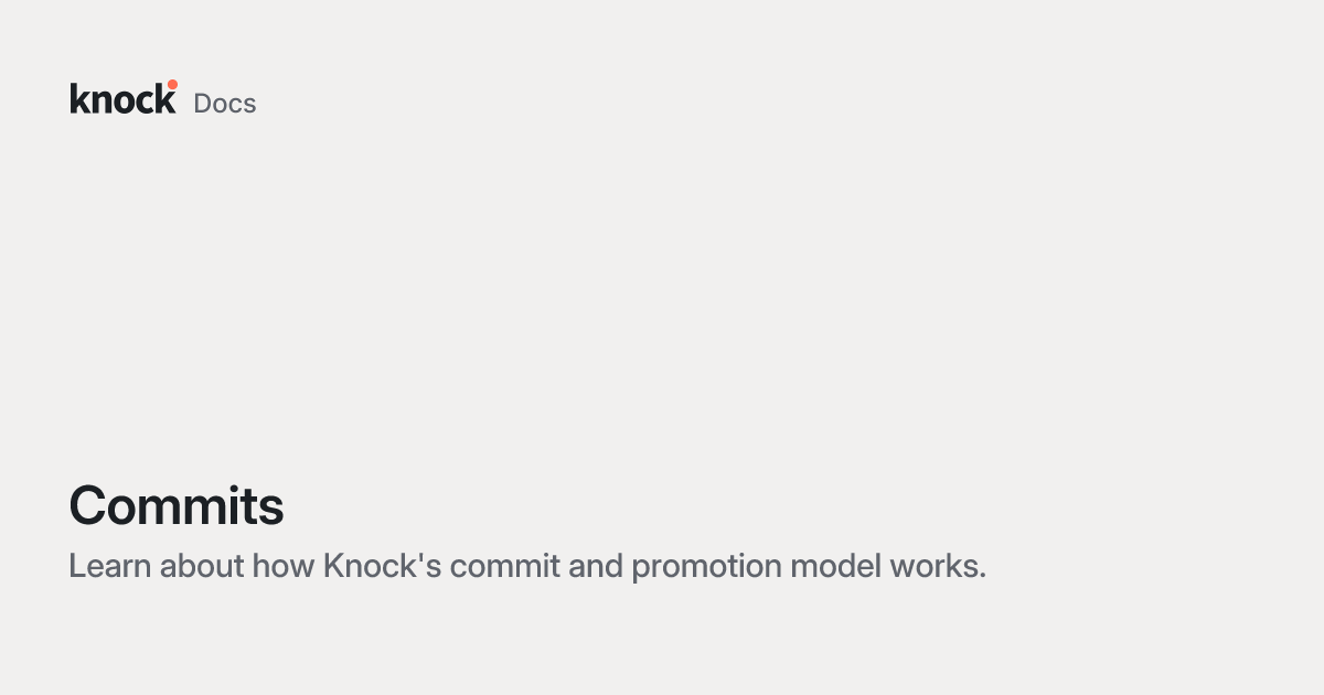 Commits | Knock Docs