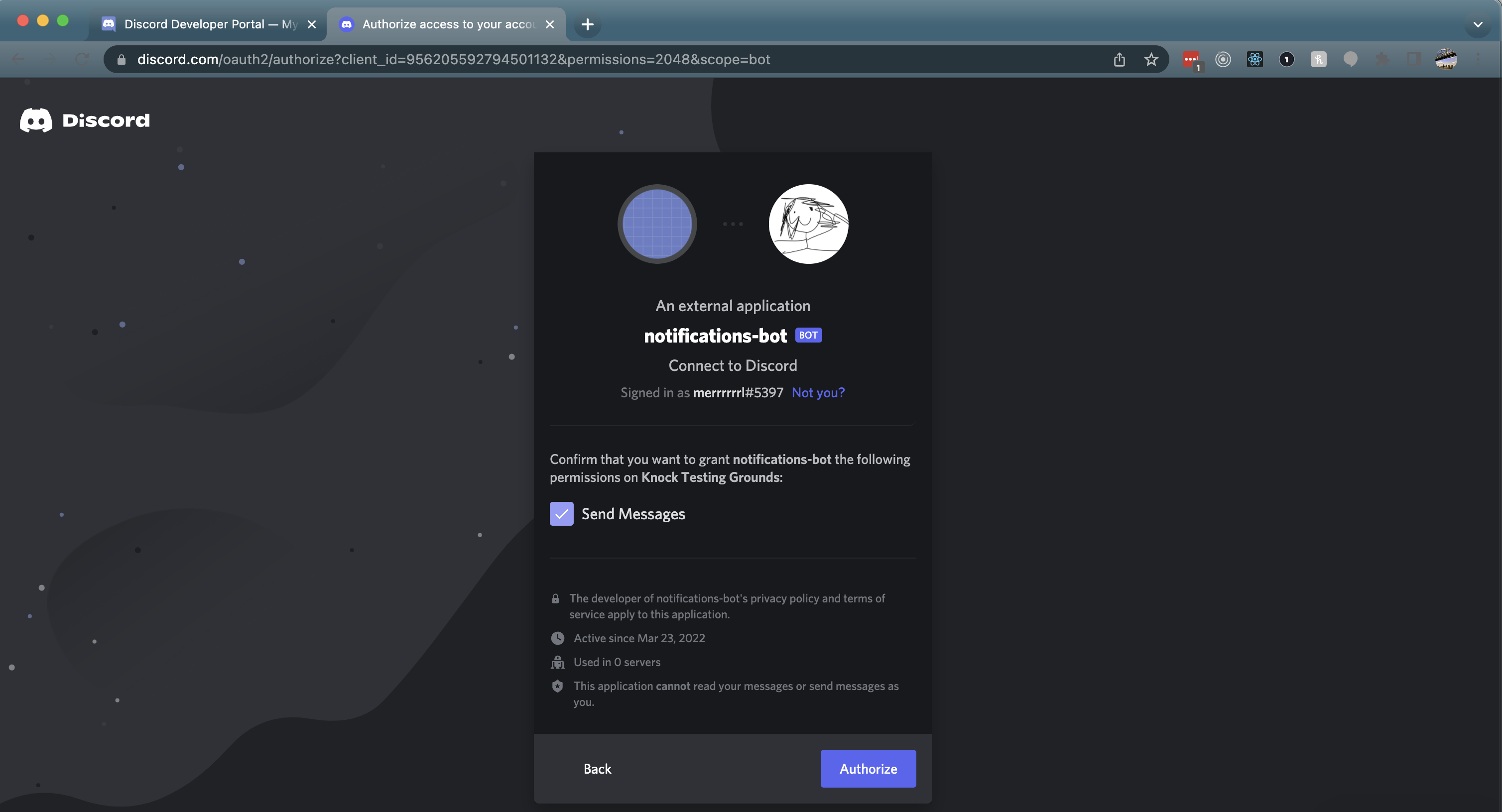 Accessing OAuth in Discord 2