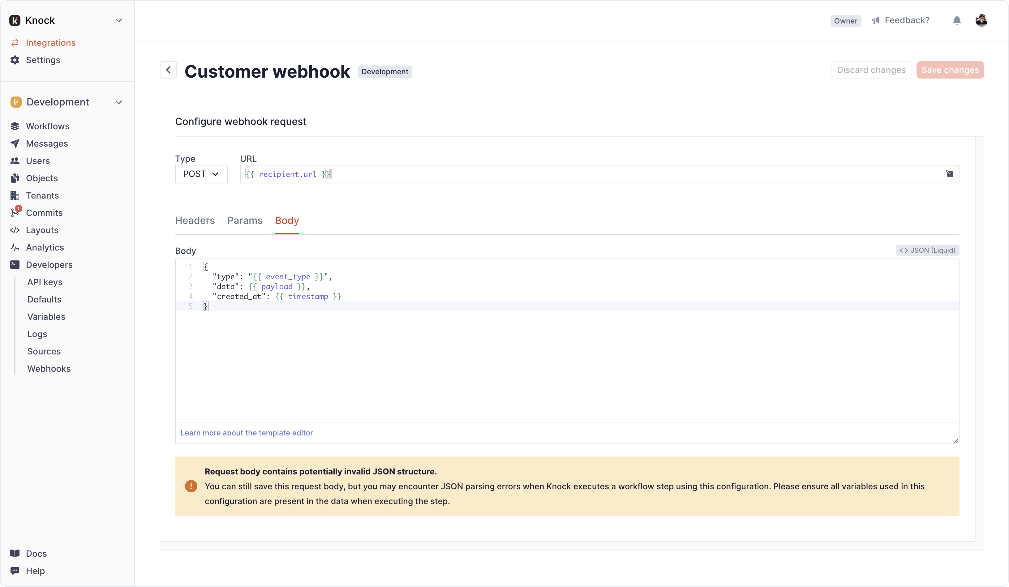 Configure a customer webhook